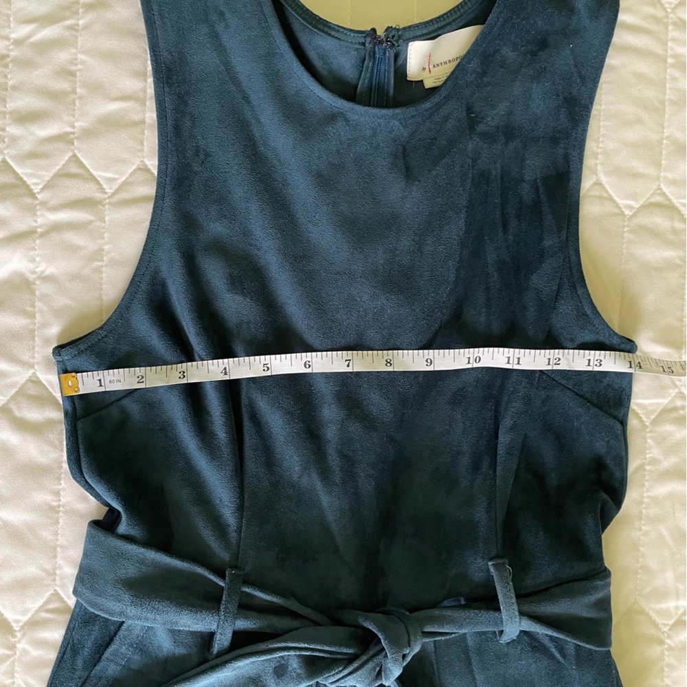 Anthropologie Faux Suede Blue Jumpsuit XS - Picture 6 of 7